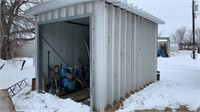 12' x 8' strait wall steel shed WITH ALL CONTENTS