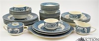 Vintage Currier and Ives Blue by Royal Dishes