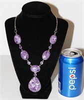 Beautiful Amethyst w Purple Opal Necklace