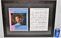Whitney Houston Signed Sheet Music Framed COA