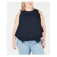 $57 Size 3X Style & Co Crochet-Trim Tiered Top