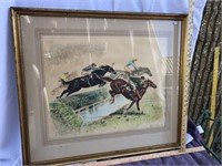 Artist Signed Steeplechase Etching