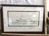 Framed & Matted USS Osprey w/Signatures