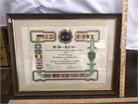 Framed U.S. Navy Certificate