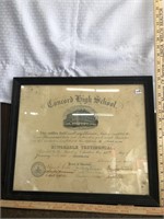 Framed 1924 Certificate/Diploma
