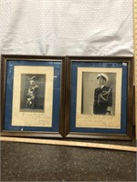 Pr Framed Military Pictures w/Writing