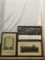 (3) Pieces Framed Vintage items