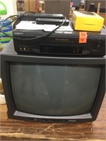 Emerson TV with Sony VHS (both have remotes) and