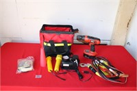 12 VOLT AIR COMPRESSOR, DRILL, ROADSIDE KIT, ETC.