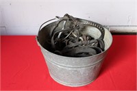 METAL BUCKET & HORSE TACK