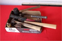 BOX OF MISC. HAMMERS & MALLET