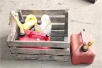 WOODEN CRATE GAS CANS & ANTI-FREEZE