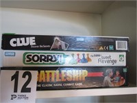 Clue, Sorry & Battleship Games (R1)