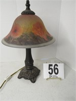 15" Tall Lamp with a Glass Flower Themed Shade