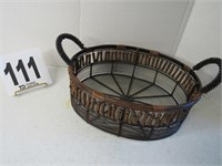 Wire & Wood Handled Basket (R1)
