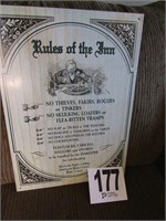 Rules of the Inn Metal Sign (R1)