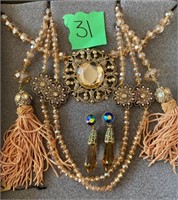845 - COSTUME JEWELRY NECKLACES & EARRINGS (31)
