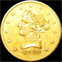 1849 $10 Gold Eagle CLOSELY UNCIRCULATED