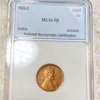 1926-D Lincoln Wheat Penny NNC - MS 64 RB