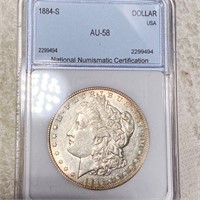 1884-S Morgan Silver Dollar NNC - AU58