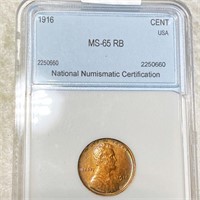 1916 Lincoln Wheat Penny NNC - MS 65 RB