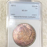 1921-S Morgan Silver Dollar NNC - MS64+