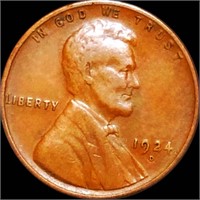 1924-D Lincoln Wheat Penny NEARLY UNC