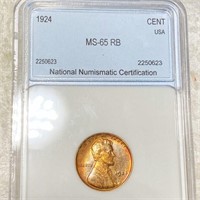 1924 Lincoln Wheat Penny NNC - MS 65 RB