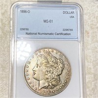 1896-O Morgan Silver Dollar NNC - MS61