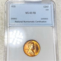 1935 Lincoln Wheat Penny NNC - MS 66 RB