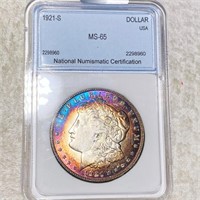 1921-S Morgan Silver Dollar NNC - MS65