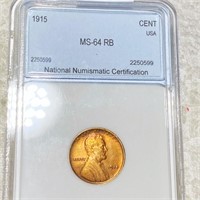 1915 Lincoln Wheat Penny NNC - MS 64 RB