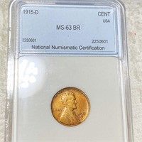 1915-D Lincoln Wheat Penny NNC - MS 63 BR