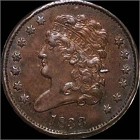 1833 Classic Head Half Cent NEARLY UNC RR