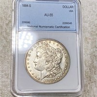 1884-S Morgan Silver Dollar NNC - AU55
