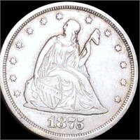 1875-S Seated Twenty Cent Piece NEARLY UNC