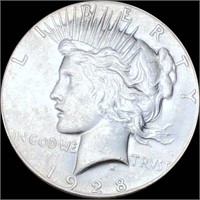 1928 Silver Peace Dollar CLOSELY UNC