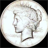 1921 Silver Peace Dollar AU+