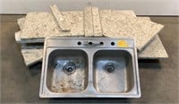 Granite Slab & Stainless Steel Sink