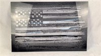 30" x 40" Black & White American Flag Print