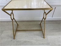 Vintage Art Deco Metal /Marble Top Table