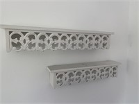 Pair of Decorative Scroll Design Wall Shelves