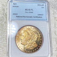 1921 Morgan Silver Dollar NNC - MS 65 PL