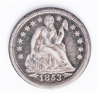 Coin 1853 United States Liberty Seated Half Dime