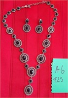 845 - STERLING SILVER NECKLACE & EARRINGS (A6)