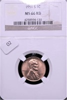 1951 S NGC MS66 LINCOLN CENT