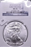 2013 NGC MS70 SILVER EAGLE