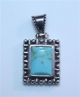 STERLING PENDANT WITH TURQUOISE STONE