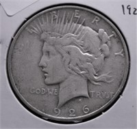 1926 PEACE DOLLAR VF