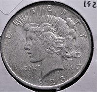 1923 PEACE DOLLAR  AU